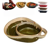 Ciotola per zuppa e sandwich, set di piatti per zuppe e sandwich, zuppe e ciotole in ceramica, set di ciotole per zuppe e pane, in gres porcellanato a doppio scomparto, set di ciotole per insalata