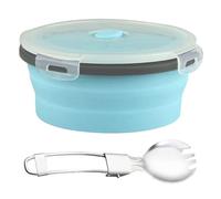 Ciotola Pieghevole Da 1 Pezzo Da 1200 Ml, Ciotola In Silicone Riutilizzabile, Ciotola Da Campeggio Con Coperchio, Ciotola In Silicone Portatile, Ciotola Per Il Pranzo Rotonda, Stoviglie Pratiche