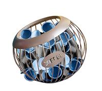 Ciotola porta cialde di caffè, cestino portaoggetti per capsule di caffè, grande capacità, in metallo, organizer per capsule di caffè espresso per bancone bar