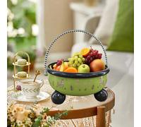 Ciotola Porta Frutta con Manico Elegante Cestino Frutta con Base Rialzata