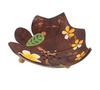 Ciotola porta sapone in guscio di cocco dipinto, materiale naturale