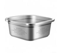 Ciotola quadrata in acciaio inox per una manipolazione efficiente degli ingredienti e preparazione dei pasti con macchie non porose e resistente (bacinella 22 cm)