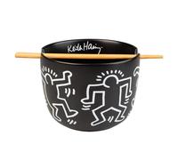 Grupo Erik: Bowl Ramen Keith Haring | Ciotola Ramen personalizzata con Bacchette Ramen incluse, 1400 ml in gres, 9,4 x 12,5 cm, Keith Haring Official Merchandise