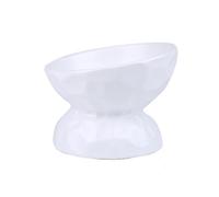 Ciotola rialzata in ceramica per gatti, allevia l'affaticamento dei baffi e il carico sul collo, design anti-vomito, supporta la salute dell