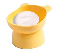 Ciotola rialzata inclinata - Ciotole for l'acqua rialzate inclinate antiribaltamento, for l'alimentazione, for cibo for cani, Distributore for inclinato rialzato(Tall Bear Face BowlYellow)