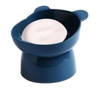 Ciotola rialzata inclinata - Ciotole for l'acqua rialzate inclinate antiribaltamento, for l'alimentazione, for cibo for cani, Distributore for inclinato rialzato(Tall Bear Face BowlBlue)