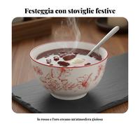 Ciotola rossa da matrimonio, piatto elegante in ceramica per adulti