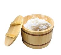 Ciotola rotonda in legno di cipresso per sushi e riso, con manico, ideale per fare sushi e bibimbap, contenitore per mescolare riso e sushi, contenitore per mescolare il riso