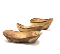 Ciotola Rustico Ovale di Legno D 'ol Ivo Legno IN 3 Misure