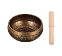 Ciotola Sonora Buddha Manuale per Meditazione Yoga, Bastone | Rame e Legno, Stile Semplice, Facile da Trasportare, per Guaritori, Accessorio da Tavolo