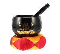 Ciotola Sonora Buddista Nera 3,5 Pollici, Set 1 Pezzo | Cornice in Rame, Semplice, per Meditazione e Viaggio, Regalo Spirituale per Uomo e Donna