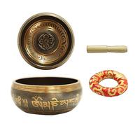 Ciotola sonora fatta a mano per yoga campana tibetana ornamento casa ciotola suono ciotola di preghiera in metallo 1 set