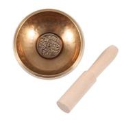 Ciotola Sonora Nepal Oro, Campana Tibetana per Meditazione | Legno e Rame, Voce Chiara e Portatile, per Sale Yoga e Meditazione, Adatta a Insegnanti e Praticanti