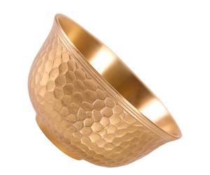 Ciotola Sospesa in Ottone D'oro Martellata Bacino Di Preghiera Ramen