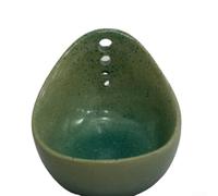 Ciotola spelafili in ceramica con fori rotondi di varie dimensioni, realizzata in resina, progettata per semplificare la preparazione delle erbe e accelerare i processi di cottura (verde)