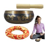 Ciotola spirituale per canto - Vaso tibetano a mano | Strumento di preghiera decorativo per la decorazione della casa, guscio oscillante per yoga, studio meditazione, strumento di guarigione per