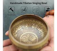 Ciotola Tibetana Buddha Fatta a Mano Buddha Tibet Sound Bowl Yoga Relaxation Copper Copper Music Therapy Attaccante in Legno