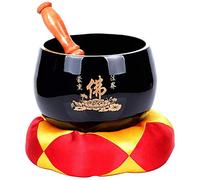 Ciotola tibetana Ciotola tibetana Ciotola da meditazione Ciotola tibetana fatta a mano Yoga Ciotola tibetana for yoga e meditazione di decompressione / 24 (Color : Black, Size : 22x16.5cm)