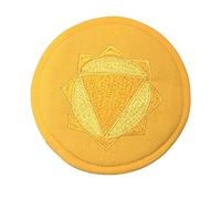 Ciotola tibetana, cuscino puramente fatto a mano per campana tibetana in cristallo, in tessuto, per yoga, meditazione e guarigione del suono (giallo, 20 cm)
