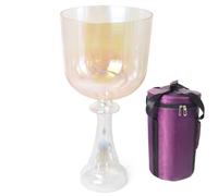 Ciotola Tibetana Di Cristallo Con Manico Da 6 Pollici, Ciotola For Chakra Con Intonazione Perfetta, Con Martello A Percussione E Zaino, For Meditazione, Terapia Del Suono, Chakra, Yoga(C4 tone,440hz)