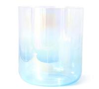 Ciotola tibetana di luce cosmica, ciotola sonora in cristallo di quarzo chakra blu sfumato trasparente, allevia stanchezza e ansia, per principianti e professionisti，8 Inch G Note 440HZ