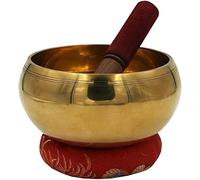 Ciotola tibetana extra large con anello pesante da gong con mazzetto e cuscino, diametro 15 cm