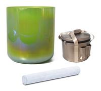 Ciotola tibetana in cristallo di quarzo Chakra sacrale da 432 Hz, 8 pollici, for terapia di meditazione, strumento di guarigione sonora, ciotola for bagno sonoro con custodia for il trasporto, martell