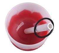 Ciotola Tibetana in Cristallo, Resistente Ciotola Tibetana in Quarzo Colore Motivo Floreale con Bastone per la Preghiera (Nota C rossa)