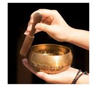 Ciotola tibetana in ottone fatta a mano, ciotola for meditazione yoga for la guarigione del suono e il sollievo dallo stress (11 cm)(9.5cm)