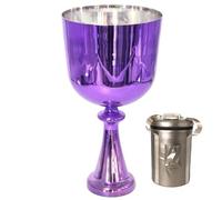 Ciotola Tibetana In Quarzo Colorata Da 6 Pollici, For Meditazione, Guarigione Dei Chakra, Terapia Del Suono, Yoga, Con Mazzuolo E Borsa Da Viaggio(E4 tone,440hz)