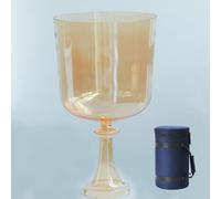 Ciotola Tibetana In Quarzo Trasparente Con Manico Da 6 Pollici, For Meditazione, Guarigione Dei Chakra, Terapia Del Suono, Design Trasparente Colorato E Abbagliante, Yoga, Con Mazzuolo(B4 tone,440hz)