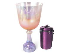 Ciotola Tibetana In Quarzo Trasparente Con Manico Da 6 Pollici, For Meditazione, Guarigione Dei Chakra, Terapia Del Suono, Yoga, Trasparente, Colorata E Abbagliante, Con Mazzuolo(A4 tone,432hz)