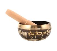 Ciotola Tibetana in Rame per Meditazione e Pratica Spirituale | Set Artigianale dal Suono Melodioso, Pezzo Decorativo per Casa, con Mazzetta in Legno Inclusa