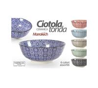 CIOTOLA TONDA IN CERAMICA DECORATA MULTIUSO MARRACASH 18X18X7CM 6 COLORI 771606