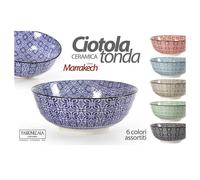 CIOTOLA TONDA IN CERAMICA DECORATA MULTIUSO MARRACASH 18X18X7CM 6 COLORI 771606