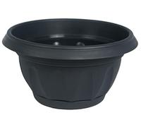 Ciotola vaso con riserva d'acqua, vaso tondo con riserva d'acqua, vaso per fiori (30 cm., antracite)