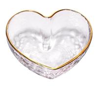 Ciotole a forma di cuore, Vetro trasparente, Cibo, Insalata, Avena, Frutta, Dessert, Snack, Acqua, Latte, Tazza da tè Per Servire(2pcs M)