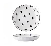 Ciotole A Pois Piatti Stoviglie Casa Riso Zuppa Ceramica Set Cena Snack Colazione Dessert Nido D'Uccello Insalata Frutta Gelato Zuppe Pasta (Piatto da 8 pollici)