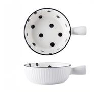 Ciotole A Pois Piatti Stoviglie Casa Riso Zuppa Ceramica Set Cena Snack Colazione Dessert Nido D'Uccello Insalata Frutta Gelato Zuppe Pasta (Ciotola a manico singolo)