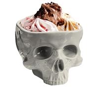 Ciotole con teschio per mangiare | Statuetta con teschio e ciotola per snack - Centrotavola con testa di, distributore di cibo in ciotola di ceramica, per snack, decorazioni di Hallowe