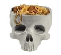 Ciotole con teschio per mangiare - Statuetta con teschio e ciotola per snack,Centrotavola da tavola con ciotola per snack scheletro, in ceramica per dispenser di cibo, decorazioni di Halloween