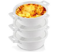Ciotole da forno in porcellana bianca da 130 ml, 3 pezzi.