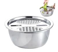 Ciotole da Impasto in Acciaio Inossidabile,Set di Contenitori Impilabili con Grattugia e Colino - Ciotole Multiuso per Preparazione Cibi e - per Servire Lavare Conservare Insalate Pizze e Preparazione