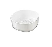 Ciotole di frutta Vassoio for frutta a doppio strato addensato, cestello drenante in plastica, bacino che perde, vassoio for frutta, for lavare la cucina di casa Piatto di frutta decorativo ( Size : W