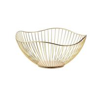 Ciotole for verdure moderne in filo metallico da 27 cm, for snack, pane, verdure, uova da cucina, porta dessert, organizer retrò, cestini portaoggetti for frutta in metallo Cesto Frutta(Gold A)