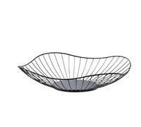 Ciotole for verdure moderne in filo metallico da 27 cm, for snack, pane, verdure, uova da cucina, porta dessert, organizer retrò, cestini portaoggetti for frutta in metallo Cesto Frutta(BLack B)