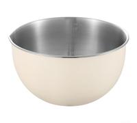 Ciotole in acciaio inossidabile 304 con coperchi per cucinare, preparare insalate, sbattere le uova e conservare alimenti (20 cm bianco)