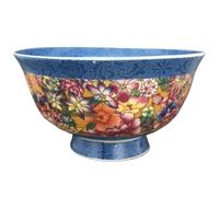 Ciotole in ceramica retrò, Ciotola decorata con fiori colorati in porcellana cinese Famille Rose da 13 cm
