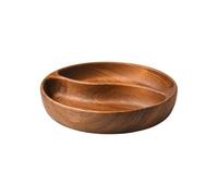 Ciotole in legno - rustica a due scomparti con vassoio di servizio, elegante per insalate, snack, frutta, noci, dolci o biscotti, decorazione della cucina e sala da pranzo per la casa,