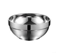 Ciotole isolate a doppio strato in acciaio inox per cene in famiglia e servire vari piatti ai picnic (18 cm)